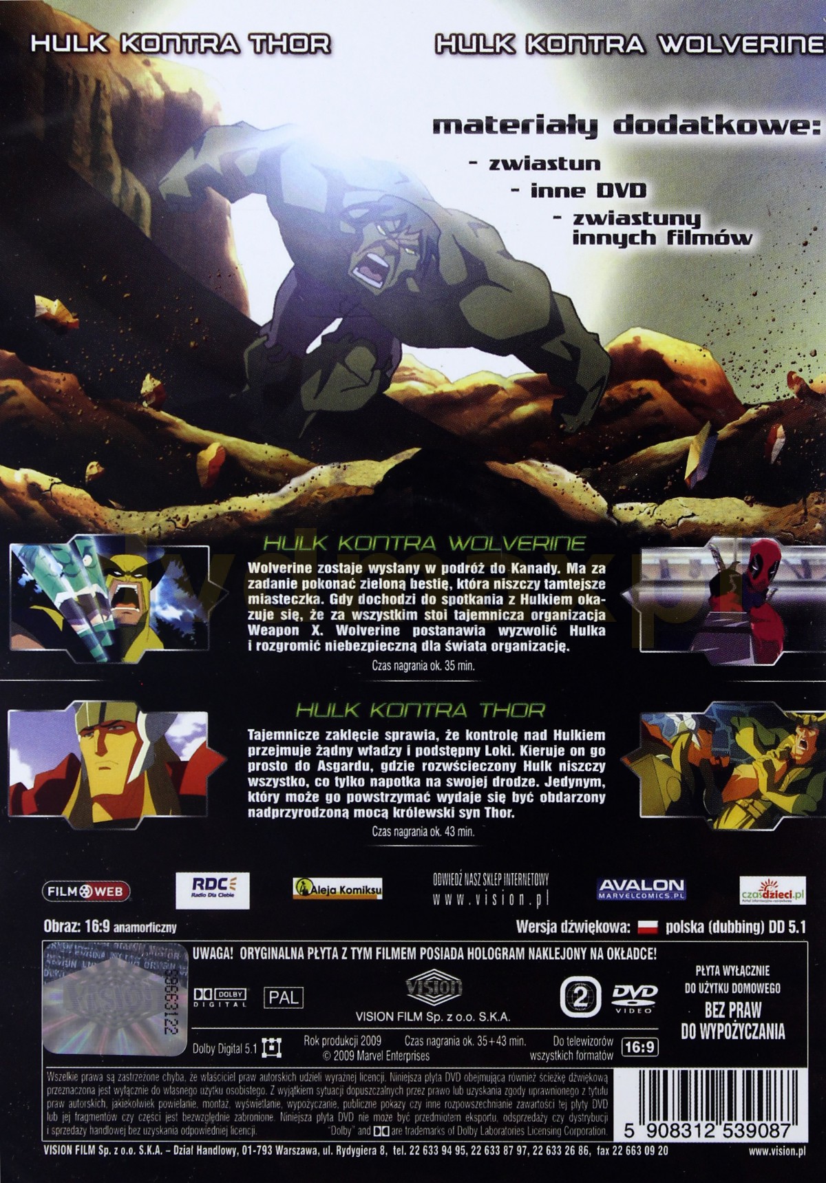 Sklep Punkt44.pl | Hulk podwójne starcie [DVD]
